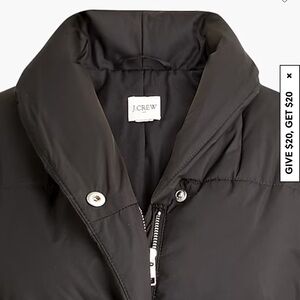 J Crew Belted puffer coat